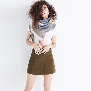 Madewell Metropolis Snap Skirt in Olive Green Size 6